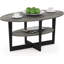 Modern Wood Storage Tea Table Coffee Table with Shelf for Small Space Living Room-2092063073