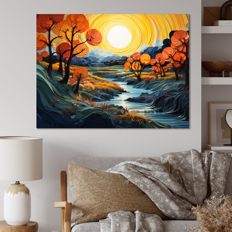 " River Azure Bold II ", 30" H x 40" W x 1.5" D, Wrapped Canvas
