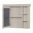 Modern Bathroom Medicine Cabinet with Marble Mirror Door, Cream Finish