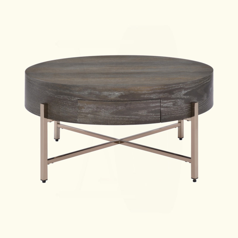 Table basse à tambour avec 1 tiroir