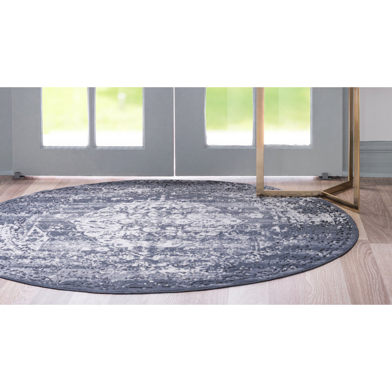 Parrado Ikat Indoor Rug, Round 4'