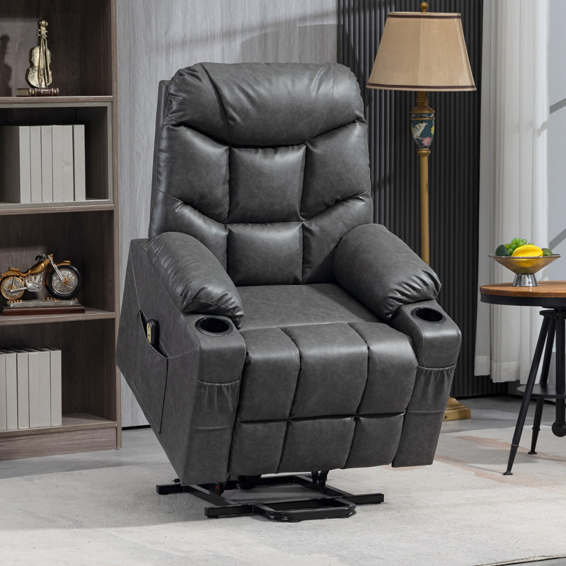 Fauteuil inclinable électrique avec porte-gobelets, facile à assembler