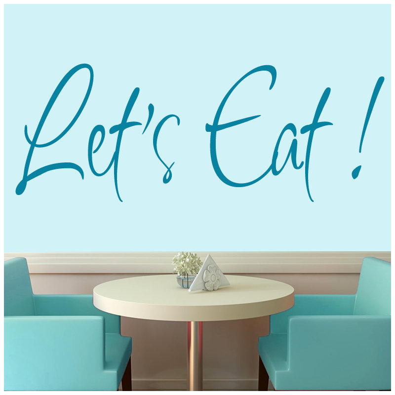 Adhésif décoratif «Let's Eat», Bleu sarcelle