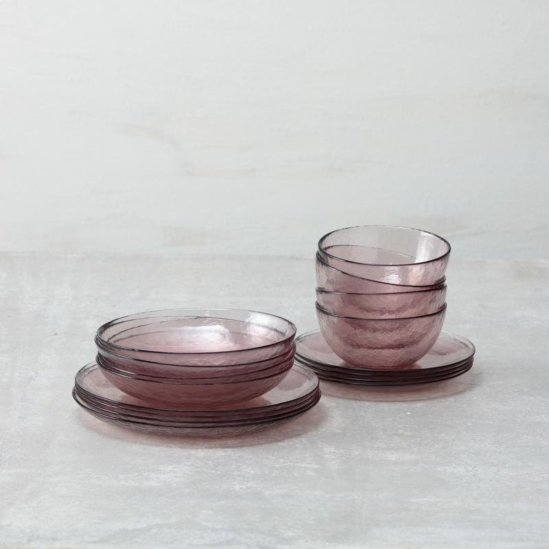 Los Cabos Glass Dinnerware 8.6" / 25oz. Entrée Bowl, Pink