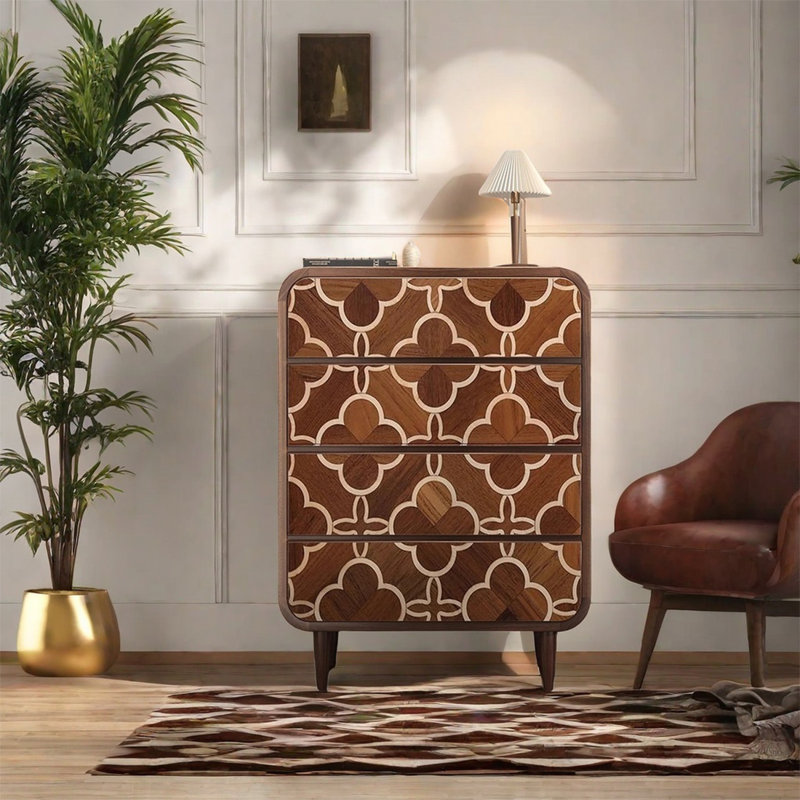 Modern Four Drawer Storage Cabinet