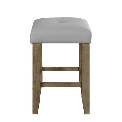 Charnell Upholstered Counter Stool in Oak (Set of 2) by Gracie Oaks