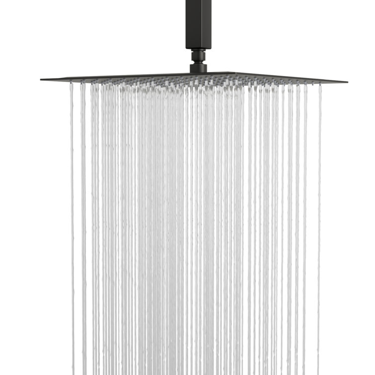 12" Wall or Ceiling-Mount Ultra Thin Rainfall Shower Head 2.5 GPM