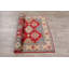 Tapis unique en laine noué à la main Kazak de 4 pi x 5 pi 7 po rouge Nithun
