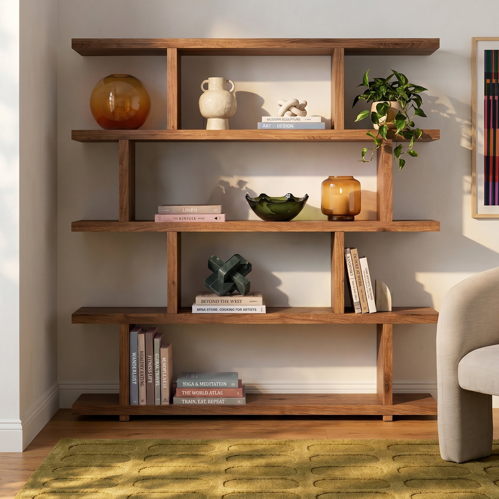 Annora 63" Bookcase, Walnut