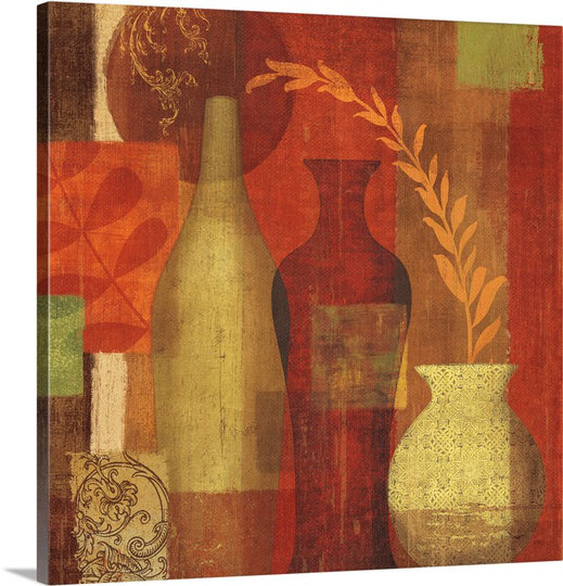 'Mosaic Vases I' by Veronique Charron Painting Print Winston Porter 