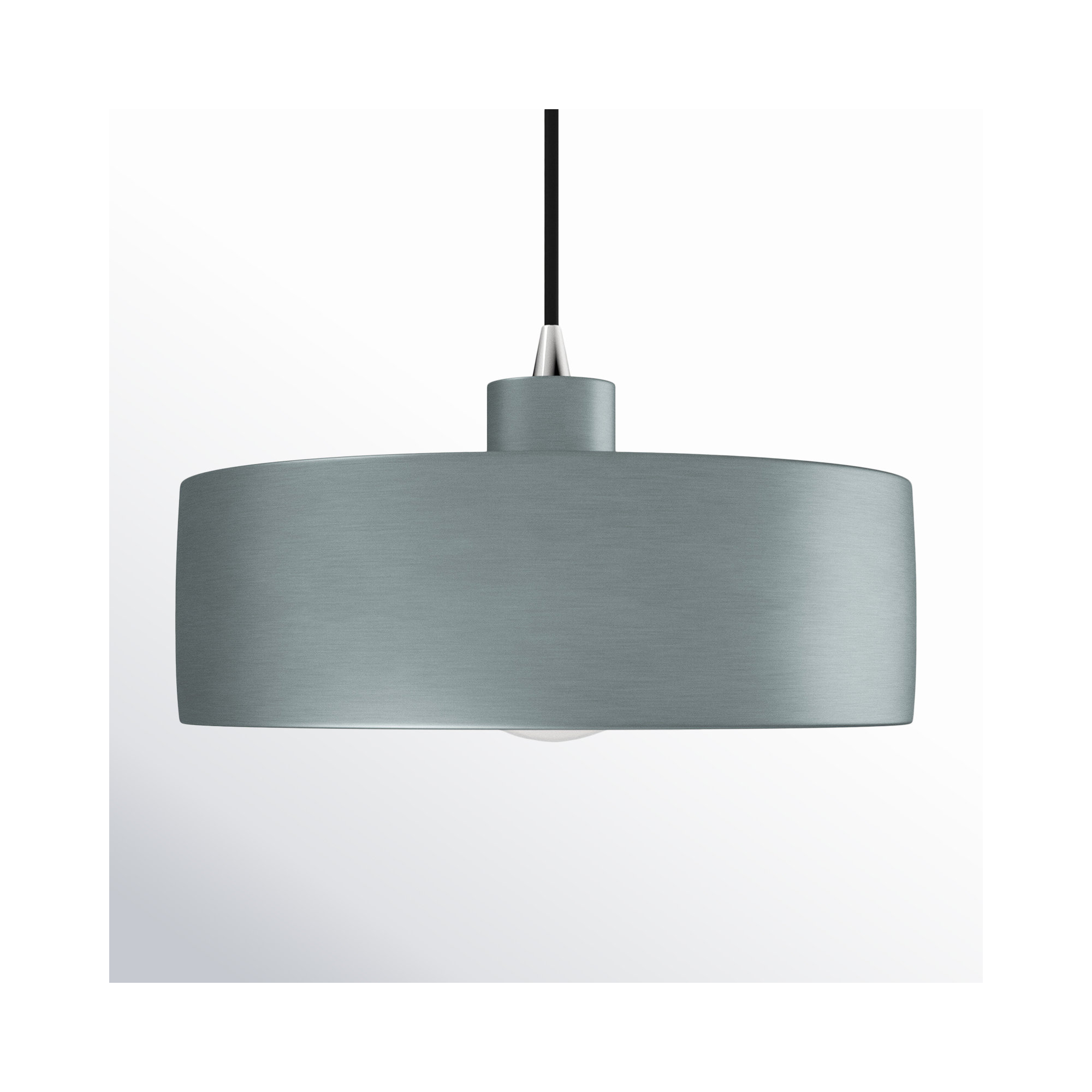 Fens Single Light Ceramic Dimmable Pendant, Reflecting Pool, Matte Black