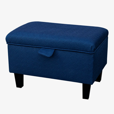 50.8cm Wide Rectangle Chevron Footstool Ottoman with Storage