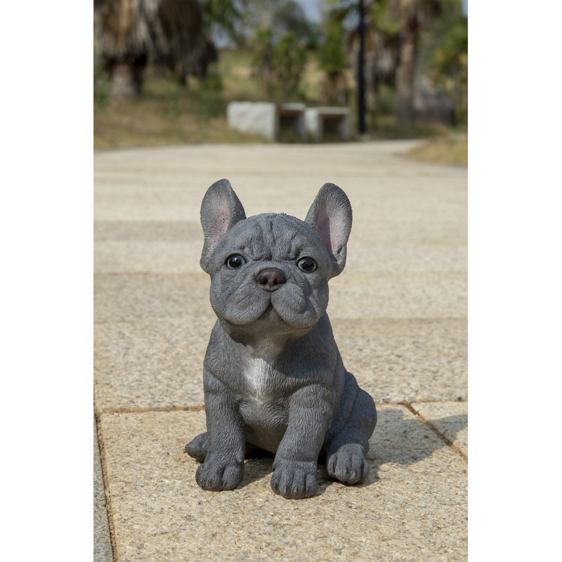 Statue chiot bouledogue français assis