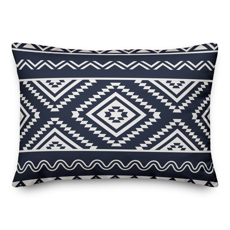 Geometric Throw Pillow, Navy