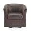 Fauteuil demi-tonneau pivotant en similicuir-664824323