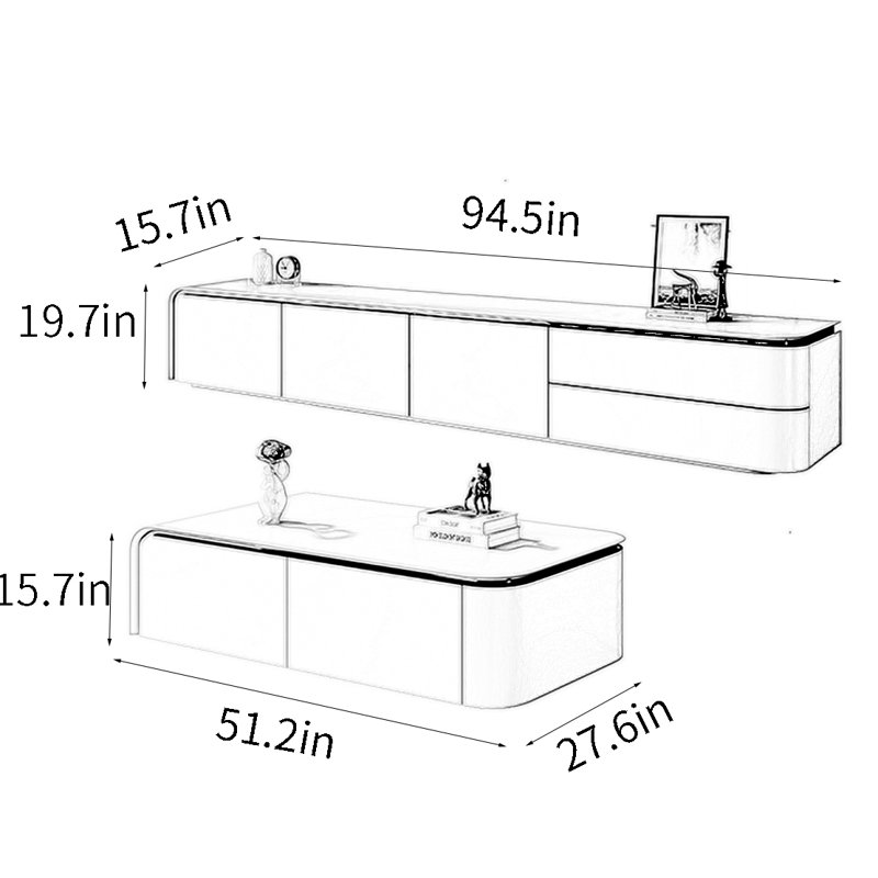 Combinaison table basse et meuble télé