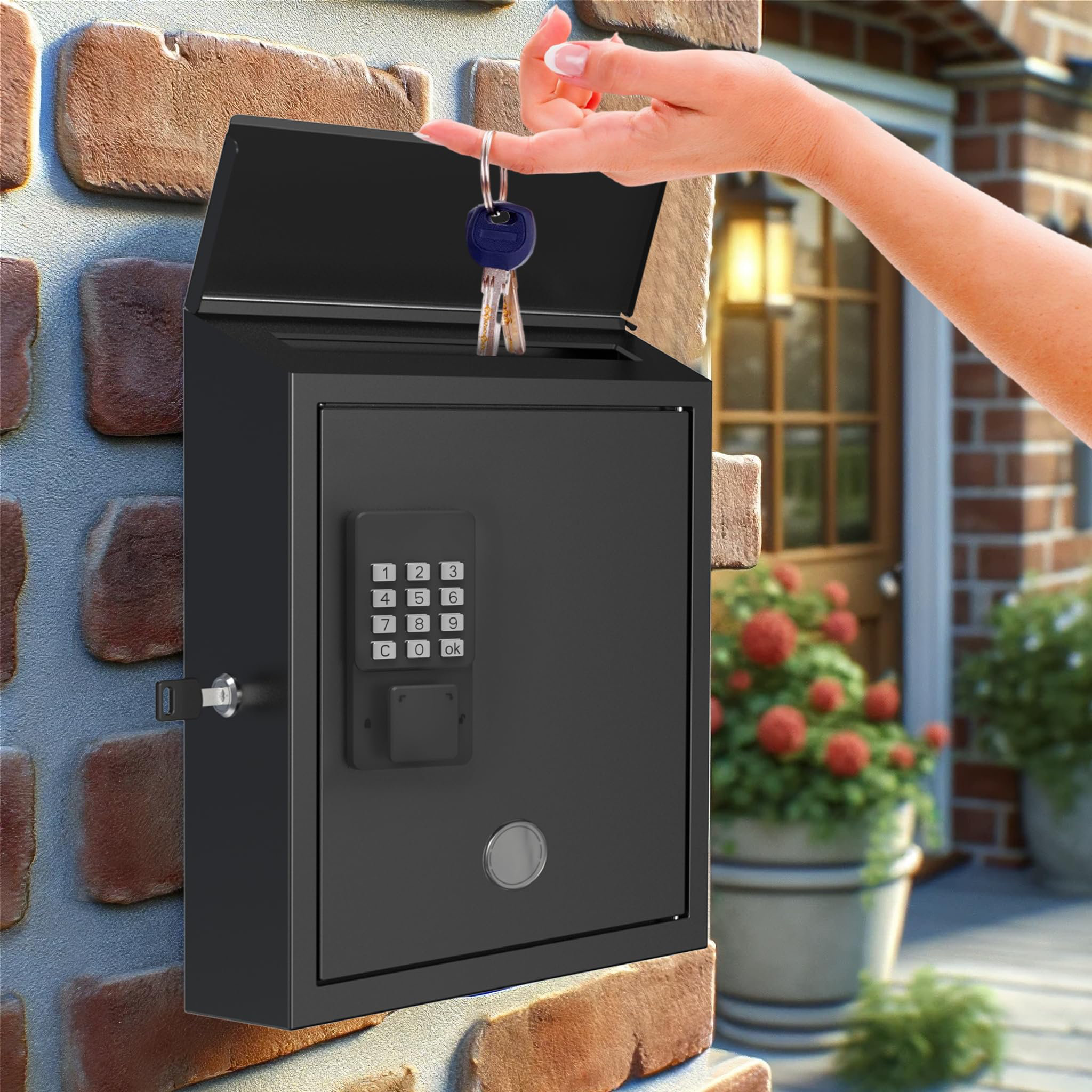 Mailbox With Combination & Key Unlock, Metal Mail Jordan - View #8