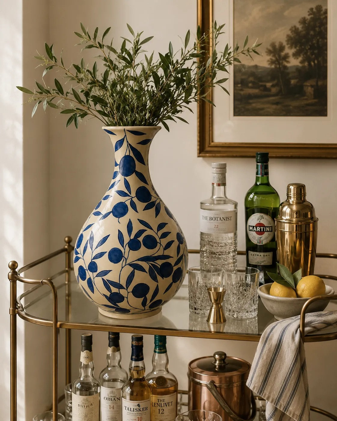 Olivia Sage Green Vase Large, Small, Dusty Blue