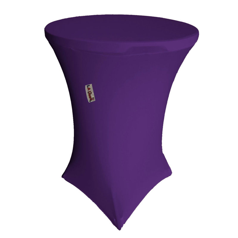 Ivory Round Spandex Cocktail Table Cover