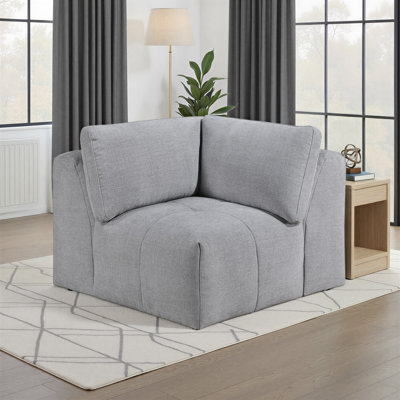 Siège d'angle moderne et contemporain de 44 po avec revêtement en tissu texturé Rosenow