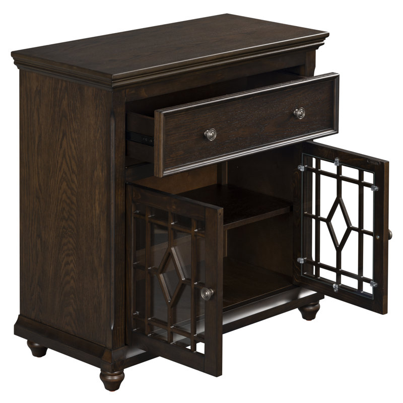 Ben 2 Door 1 Drawer Cabinet, Dark Walnut