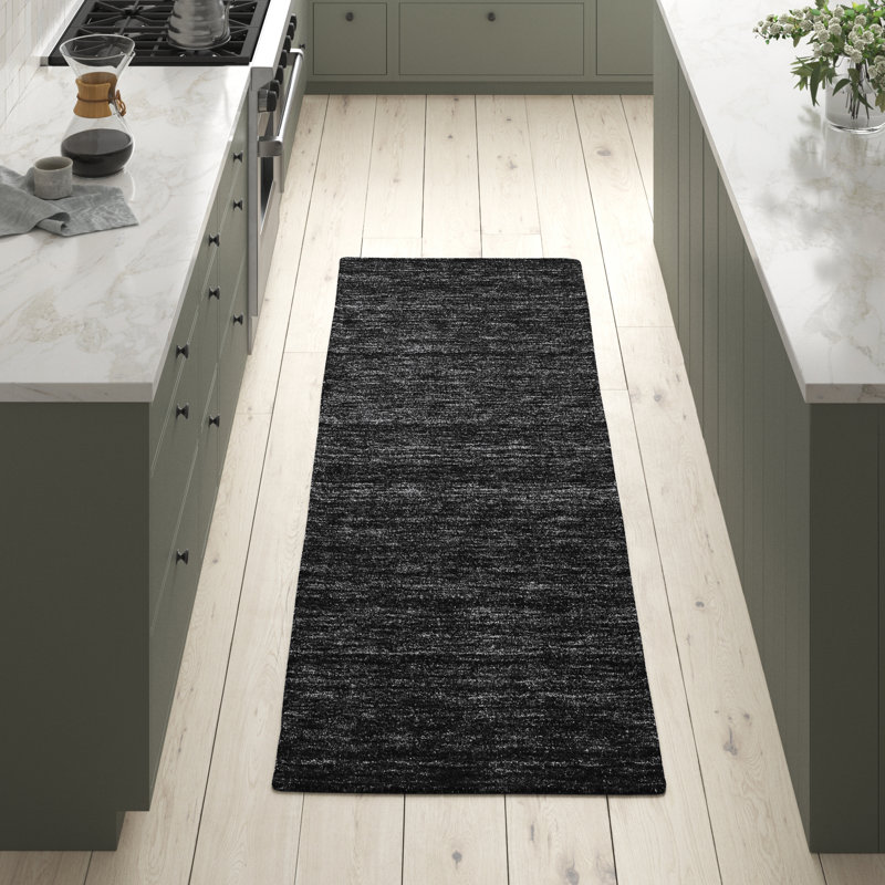 Kaden Performance Wool Indoor Rug, Runner 2'6" x 8', Black