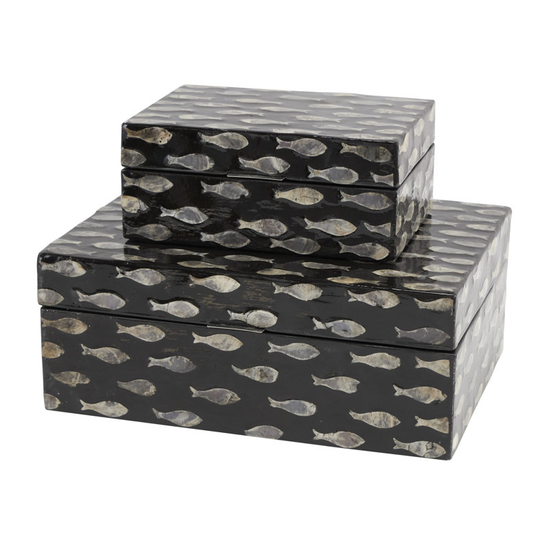 Ensemble de 2 boîtes décoratives Baldino, H 5 po x l 11,95 po x P 9,05 po
