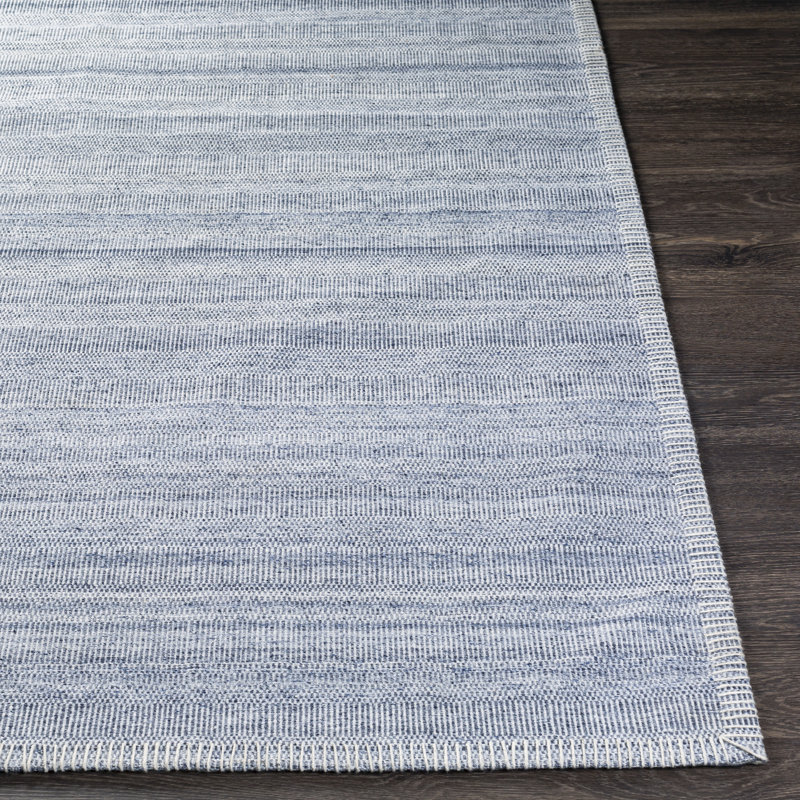 Tapis de couleur unie tissé à plat à la main Eljah, Rectangle 2 pi x 3 pi