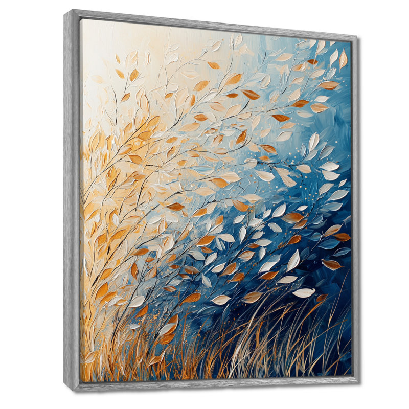 «Meadow Windy Prairie Leaves II», reproduction encadrée Meadow, H 32 po x l 24 po, Reproduction avec cadre flottant