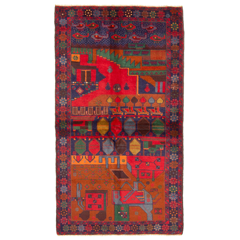 Rizbaft Red Rug 3'5" x 6'4"