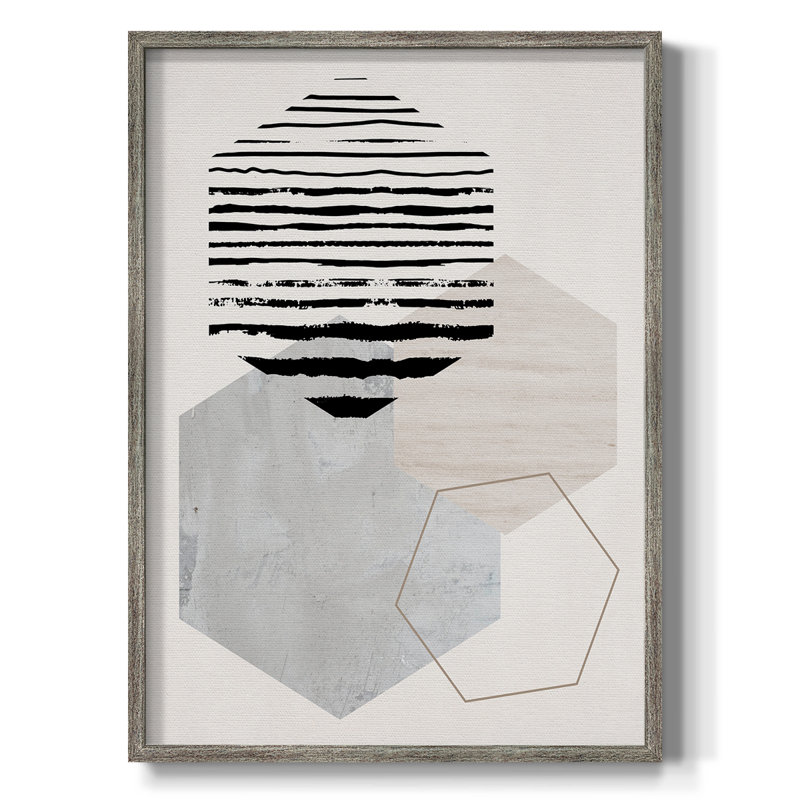 Hexagonal Display II Framed Print - Solid Wood, 11" H x 9" W