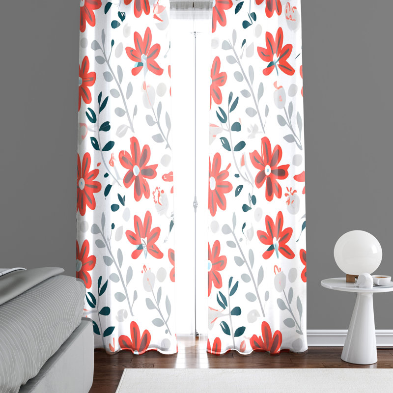Paire de rideaux semi-transparents en polyester Danvir, L 20 po x L 52 po
