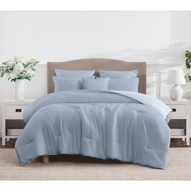 Édredon de grande taille et 5 pièces supplément, Bleu