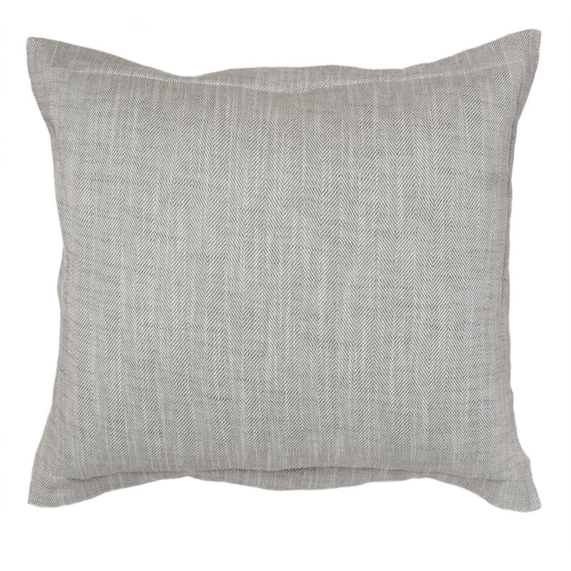 Logue Cotton Button Sham - Euro, Euro, Gray