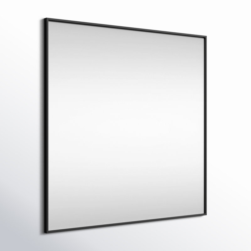Valparaiso Metal Square Wall Mirror, 42"  x 42" , Black