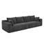 Canapé modulaire Boneless de 140 po en forme de nuage, canapé modulaire moderne avec siège profond, fauteuils rembourrés pour la chambre à coucher du salon, aucun assemblage requis (gris, 4 sièges)-970508037