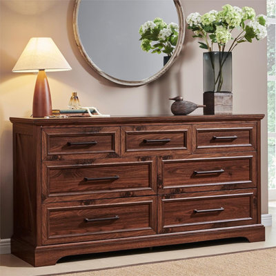 Commode à 7 tiroirs 52 po Jasonpaul, en bois d'ingénierie résistant aux égratignures, rangement pour chambre à coucher, salon, bureau