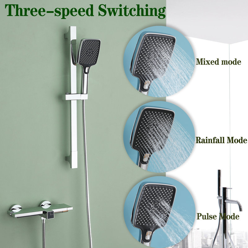 1 Handle Bathroom Waterfall Faucet with Diverter, Chrome