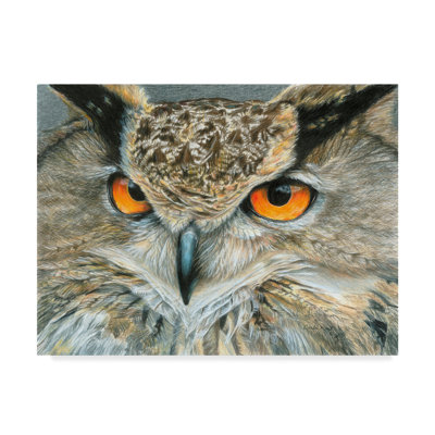 « orange avec hibou », reproduction de peinture à l’acrylique sur toile tendue