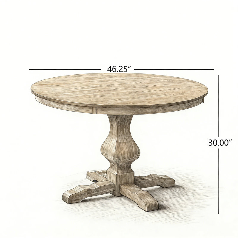 ROUND DINING TABLE (Table Only), Natural