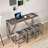 Bar Table Set With Power Outlet, Bar Table And Chairs Set, 4 Piece Dining Table Set, Industrial Breakfast Table Set, For Living Room, Dining Room, Game Room-805020335-749023042