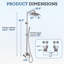 Ensemble de douche d'extérieur en acier inoxydable 316 avec pomme de douche à main, fixation murale