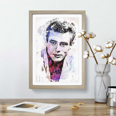 James Dean in Abstract - Framed Print