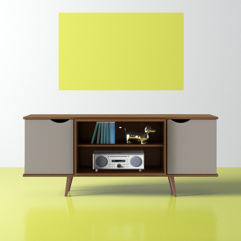 Hampton TV Stand for TVs up to 55", Off White/Maple