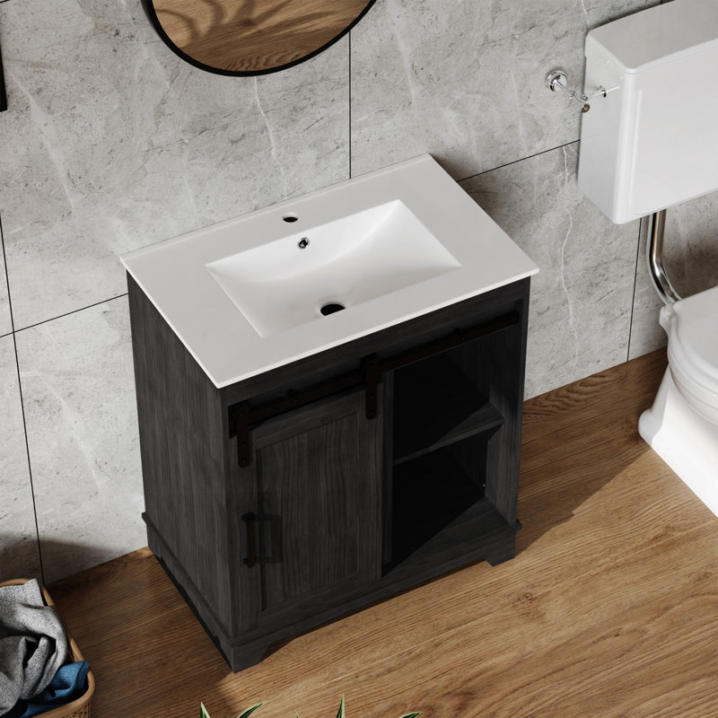 Lavabo encastré en céramique pour salle de bain Goodyo, 24 po, blanc