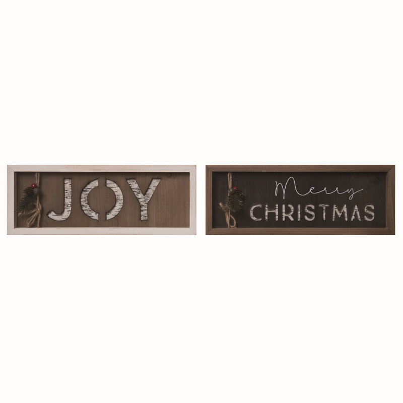  Ensemble de 2 décorations de Noël en bois