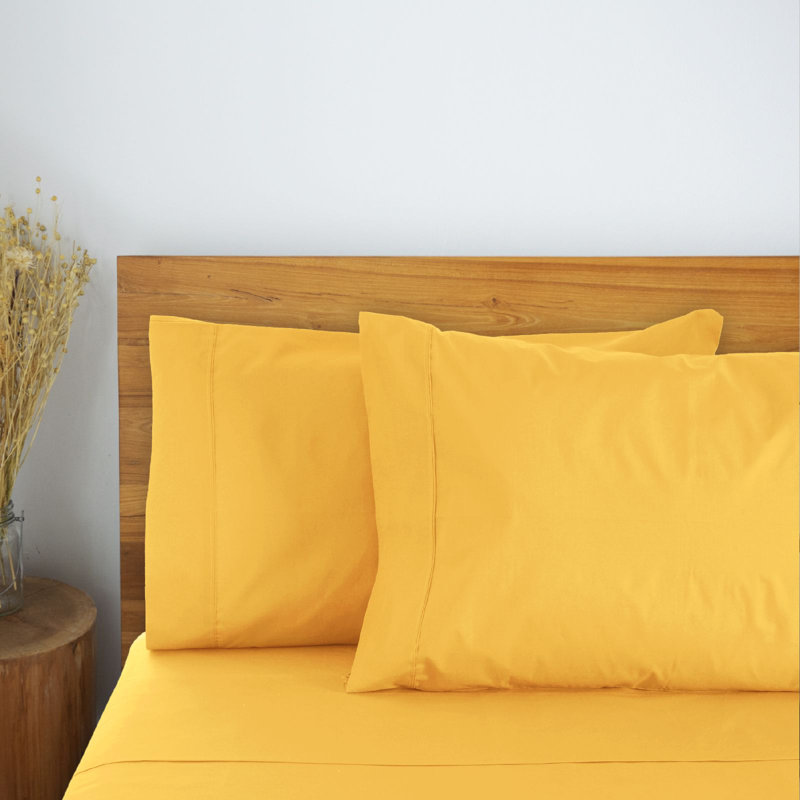 Luxclub 4 PC Gold Queen Silky Soft Cooling Extra Deep Pocket Performance Sheet Set, Gold, Queen Sheet Set with 2 Pillowcases