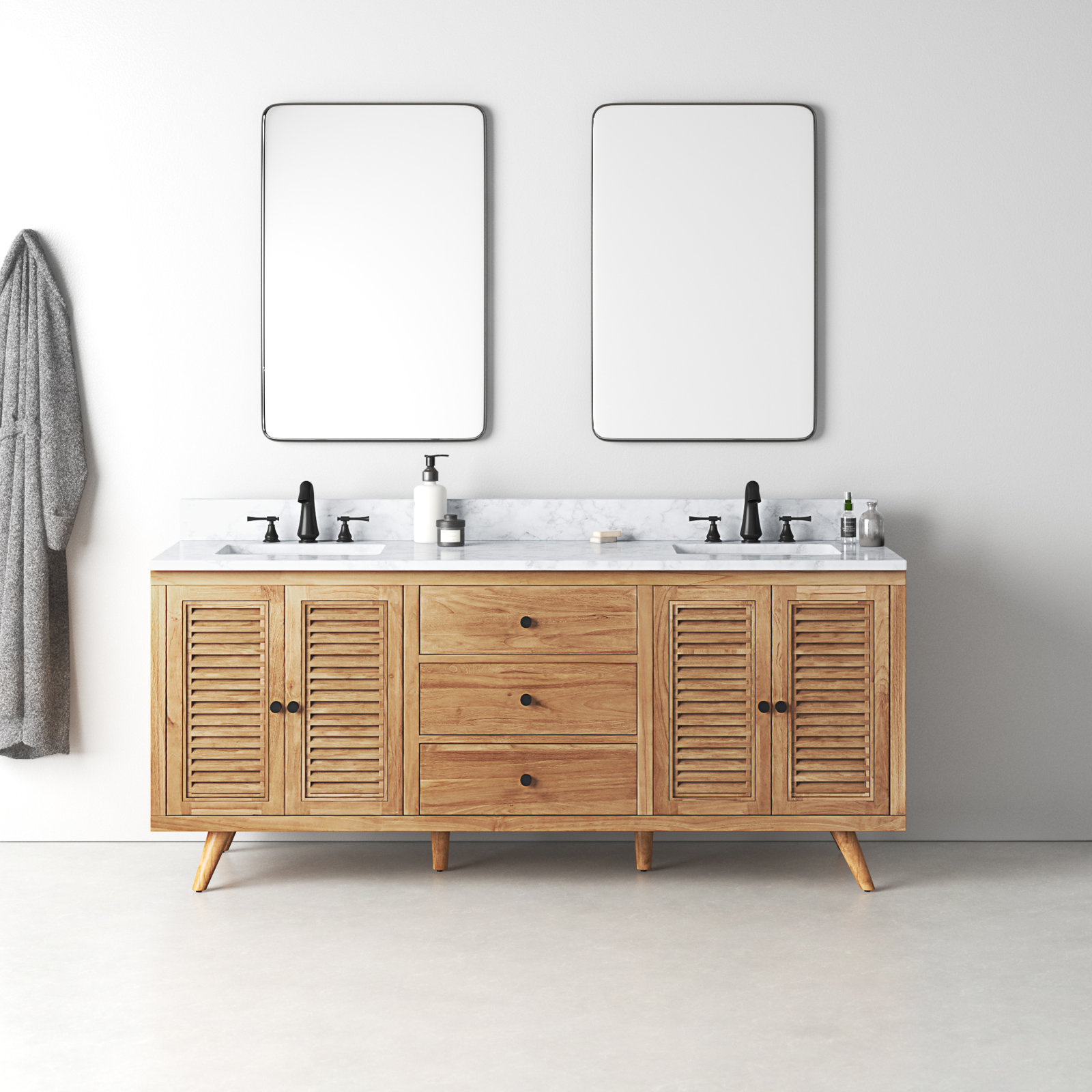 Harper Carrara Marble Single Bathroom Vanity, 73