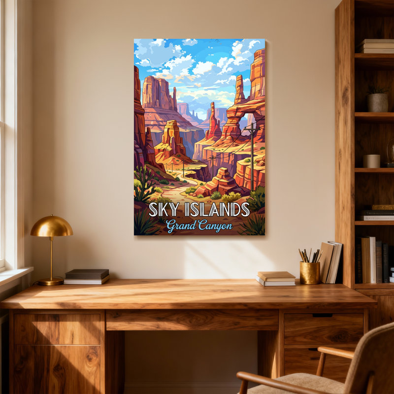Paysage et paysage urbain, îles du ciel, Grand Canyon, reproduction d'art, H 18 po x l 12 po