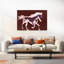 Cheval bleu galopant, impression abstraite, cheval moderne-129970519
